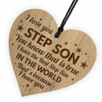 STEP SON GIFT For Birthday Christmas Love Gift Engraved Heart