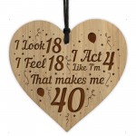 40th Birthday Gift For Him Her Engraved Heart Funny 40th