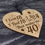 40th Birthday Gift For Him Her Engraved Heart Funny 40th