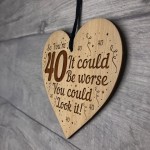 40th Birthday Gift For Friend Engraved Heart Funny Joke 40th