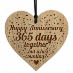 1st Anniversary Present Engraved Heart Boyfriend Girlfriend Gift