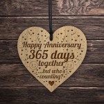 1st Anniversary Present Engraved Heart Boyfriend Girlfriend Gift