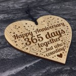 1st Anniversary Present Engraved Heart Boyfriend Girlfriend Gift