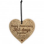 1st Anniversary Present Engraved Heart Boyfriend Girlfriend Gift