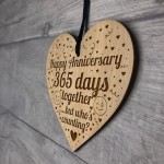 1st Anniversary Present Engraved Heart Boyfriend Girlfriend Gift