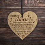 Auntie And Uncle Plaque Engraved Heart Auntie Gifts Uncle Gifts 