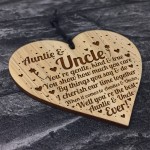 Auntie And Uncle Plaque Engraved Heart Auntie Gifts Uncle Gifts 