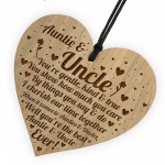 Auntie And Uncle Plaque Engraved Heart Auntie Gifts Uncle Gifts 