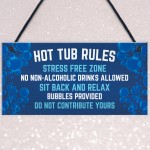 Hanging Hot Tub Rules Plaque Funny Garden Sign For Hot Tub