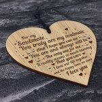 SOULMATE GIFT Engraved Heart Gift For Boyfriend Girlfriend