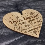 Youre Engaged Engraved Heart Engagement Gift For Couple