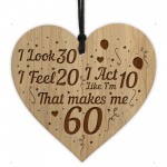 Funny 60th Birthday Decoration Engraved Heart 60th Birthday Gift