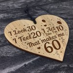 Funny 60th Birthday Decoration Engraved Heart 60th Birthday Gift