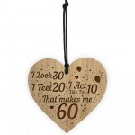 Funny 60th Birthday Decoration Engraved Heart 60th Birthday Gift