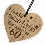 Funny 60th Birthday Decoration Engraved Heart 60th Birthday Gift