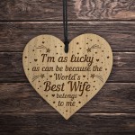 Worlds Best Wife Gift Engraved Heart Wife Birthday Christmas