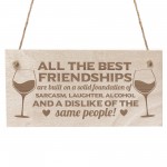 Best Friend Plaque Engraved Wood Sign Funny Friendship Plaque