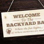 BACKYARD BAR Sign Engraved Wood Sign Hanging Door Wall Bar Sign