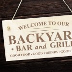 Backyard Bar And Grill Wood Sign Bar Signs And Plaques Alcohol