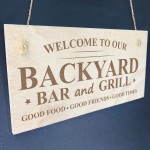 Backyard Bar And Grill Wood Sign Bar Signs And Plaques Alcohol