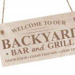 Backyard Bar And Grill Wood Sign Bar Signs And Plaques Alcohol