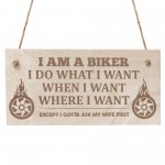 Motorcycle Sign Engraved Wood Sign Hanging Wall Man Cave Shed