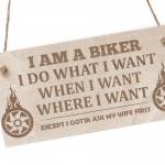 Motorcycle Sign Engraved Wood Sign Hanging Wall Man Cave Shed