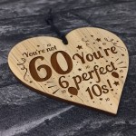 Funny 60th Birthday Card For Him Her Engraved Heart