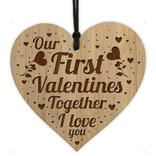 Our First Valentines Together Gift For Him Her Engraved Heart