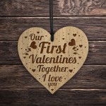 Our First Valentines Together Gift For Him Her Engraved Heart