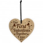 Our First Valentines Together Gift For Him Her Engraved Heart