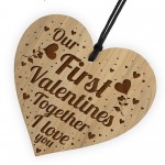 Our First Valentines Together Gift For Him Her Engraved Heart