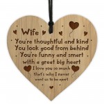 Wife Gifts For Birthday Anniversary Engraved Wood Heart Gift