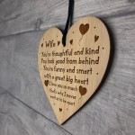 Wife Gifts For Birthday Anniversary Engraved Wood Heart Gift