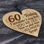 Funny 60th Birthday Gift For Men Women Engraved Heart Decoration