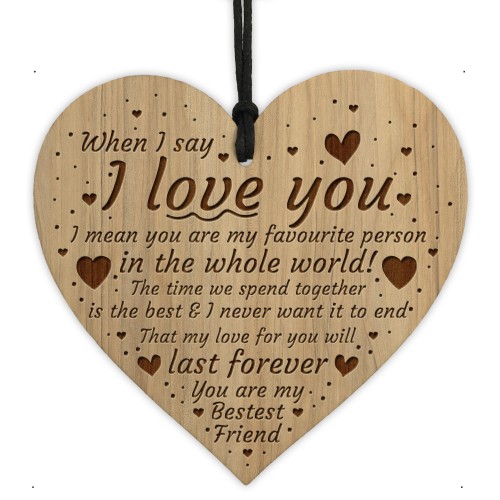 Anniversary Gift For Him Her Best Friend Gift Engraved Heart