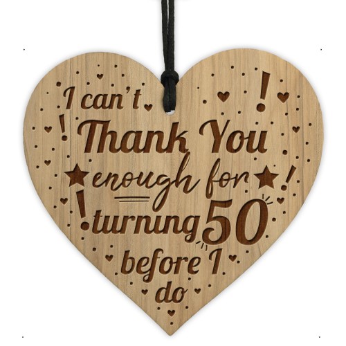 Turning 50 Funny 50th Birthday Gift For Him Her Engraved Heart 