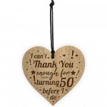 Turning 50 Funny 50th Birthday Gift For Him Her Engraved Heart 