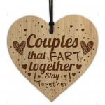 Couples That Fart Together Engraved Heart Funny Anniversary Gift