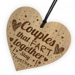 Couples That Fart Together Engraved Heart Funny Anniversary Gift