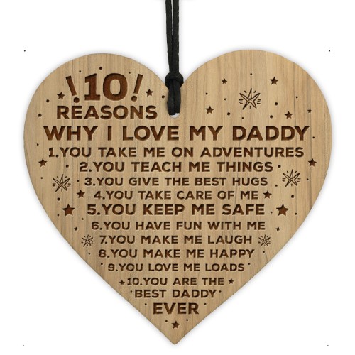 Reasons Why I Love My Daddy Gift Engraved Heart Daddy Birthday