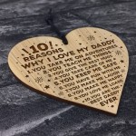 Reasons Why I Love My Daddy Gift Engraved Heart Daddy Birthday