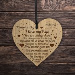 Reasons Why I Love My Wife Engraved Heart Wife Birthday Xmas