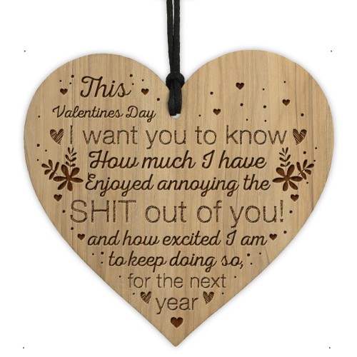 Funny Rude Valentines Gift For Him Her Engraved Heart Husband