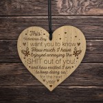 Funny Rude Valentines Gift For Him Her Engraved Heart Husband