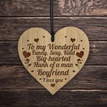 FUNNY Gift For Boyfriend Engraved Heart Birthday Christmas Gift