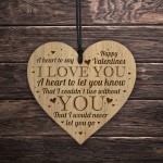 Valentines Gift For Him Her I LOVE YOU Engraved Heart Husband