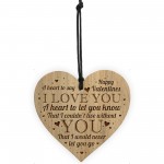 Valentines Gift For Him Her I LOVE YOU Engraved Heart Husband