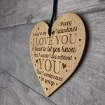 Valentines Gift For Him Her I LOVE YOU Engraved Heart Husband