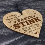 Funny Farts Stink Valentines Gift For Him Her Engraved Heart